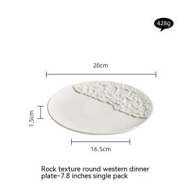 Creative Ceramic Western Pure White Rock Texture Plate