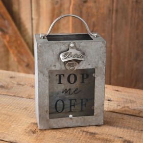 Top Me Off Galvanized Bottle Opener Bin