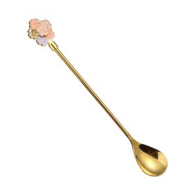 Creative 304 Cherry Blossom Dessert Coffee Cocktail Stirring Ice Spoon Hand Gift