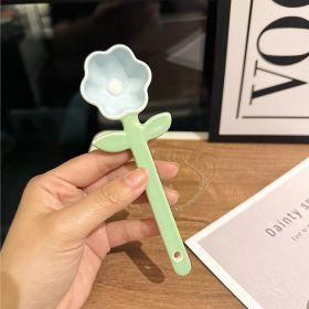 Girls Good-looking Tulip Ceramic SUNFLOWER Spoon Household Flower Coffee Dessert Ice-cream Spoon