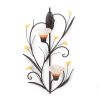 Amber Lilies Candle Wall Sconce - Elegant Home Decor Accent