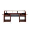 Annette Music Desk; Walnut &amp; Black Finish OF00994