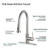 Stainless Steel Pull Down Kitchen Faucet with Soap Dispenser Brushed Nickel