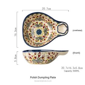 Polish Ethnic Style Hand-painted Embossed Ceramic Plate