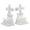 Elegant Fleur-de-Lis Bookends - Decorative French Style Book Holders for Home and Office Decor