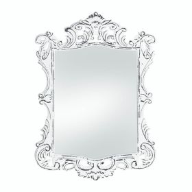 Regal White Distressed Wall Mirror