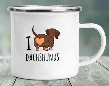 Dachshund Printing Enamelled Cup Mug (Option: C6)