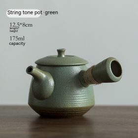 Stoneware Bluestone Glaze Side Handle Anti-scald Handle Tea Set Teapot Household (Option: Chord Pot)