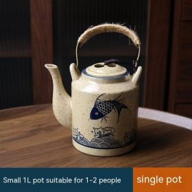 Retro Household Large Tea Set Ceramic Pot (Option: A)