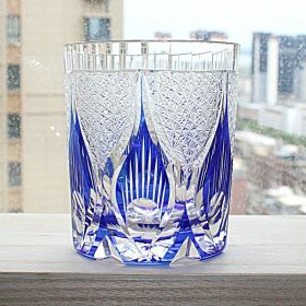 Household Fashion Simple Crystal Glass Cup (Option: Flame Blue)