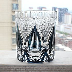 Household Fashion Simple Crystal Glass Cup (Option: Flame Ink Blue)