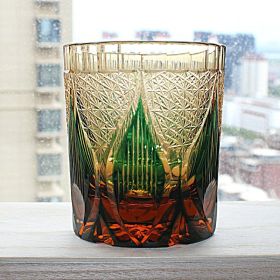 Household Fashion Simple Crystal Glass Cup (Option: Flame Amber Green)