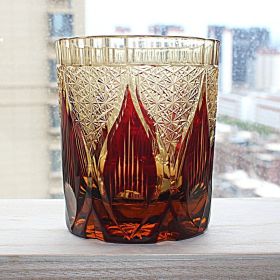 Household Fashion Simple Crystal Glass Cup (Option: Flame Amber Red)