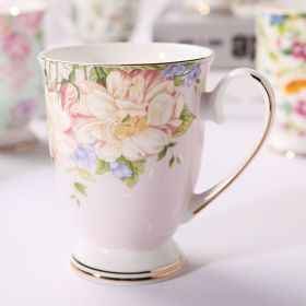 Household Creative Bone China Mark Office Cup (Option: Li Ri Pink-300 ML)