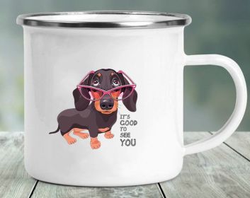 Dachshund Printing Enamelled Cup Mug (Option: C3)