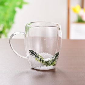 Creative Household Coffee Milk Dried Flower Quicksand Double Layer Glass Cup (Option: 350m I)