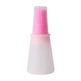 Silicone Flat-bottomed Barbecue Oil Bottle Brush BBQ Brushes (Color: Pink)