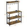 4-Tier Bakers Rack Kitchen Storage Shelf with S-Hooks