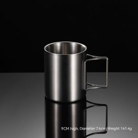 304 Stainless Steel Camping Activity Handle Double-layer Mug (Option: Stainless steel-300ml)