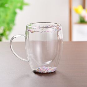 Creative Household Coffee Milk Dried Flower Quicksand Double Layer Glass Cup (Option: 250ml F)