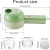 1pc 4 In 1 Vegetable Chopper Handheld Electric Vegetable Cutter Set Portable Wireless Garlic Mud Masher Garlic Press And Slicer Set Multifunctional El