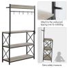 4-Tier Bakers Rack Kitchen Storage Shelf with S-Hooks