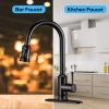 Kitchen Faucet- 3 Modes Pull Down Sprayer Kitchen Tap Faucet Head; Single Handle&Deck Plate for 1or3 Holes; 360Â¬âˆž Rotation; Stainless Steel No Lead fo