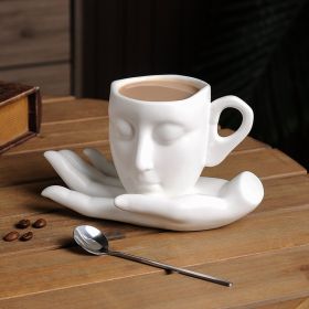 High Temperature Ceramic Creative Abstract Art Hand Fragrance Coffee Cup (Option: White-260ml)