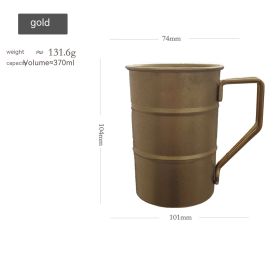 Creative Outdoor Mug Made Of 304 Stainless Steel With A Lid (Option: Golden-About 370ml)